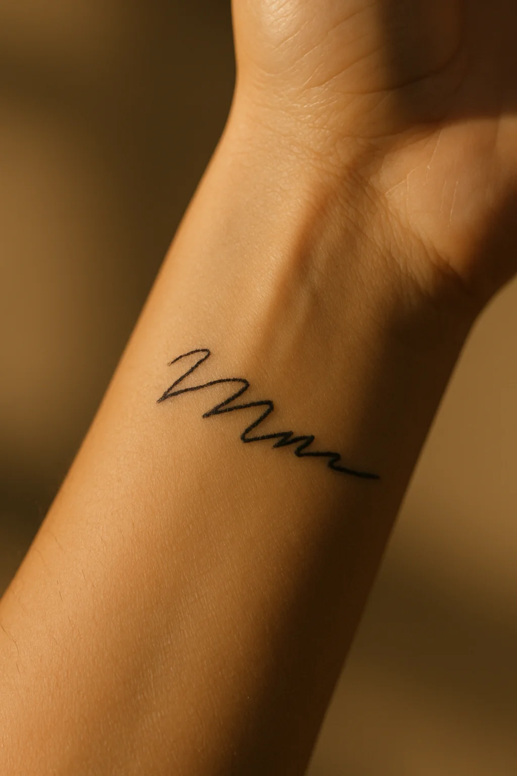 Minimalist handwritten memorial date tattooed on the inner wrist